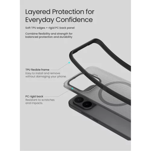 Xiaomi 17T Pro Nillkin Super Frosted PRO Magnetic átlátszó fekete t-6902048313262 6 kép