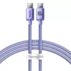 Baseus CAJY000605 Crystal Shine sorozat adatkábel USB-C - USB-C 100W 1,2 m Lila