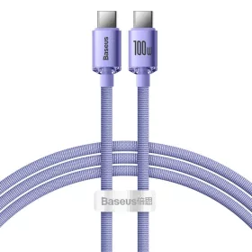   Baseus CAJY000605 Crystal Shine sorozat adatkábel USB-C - USB-C 100W 1,2 m Lila