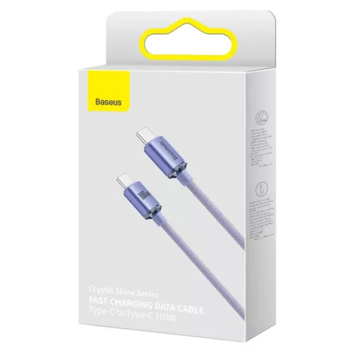 Baseus CAJY000605 Crystal Shine sorozat adatkábel USB-C - USB-C 100W -6932172602888 9 kép