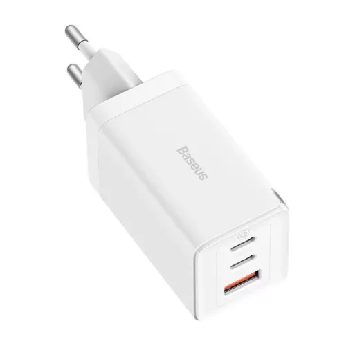 Baseus CCGP120202 GaN5 Pro Gyorstöltő USB-A + 2x USB-C 65W Fehér-6932172617516 3 kép