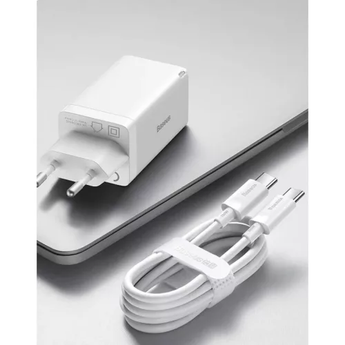 Baseus CCGP120202 GaN5 Pro Gyorstöltő USB-A + 2x USB-C 65W Fehér-6932172617516 5 kép