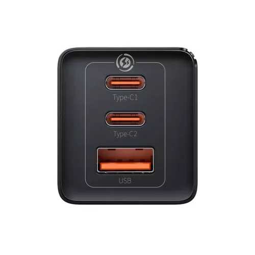 Baseus CCGP120201 GaN5 Pro Gyors Töltő USB-A + 2x USB-C 65W Fekete-6932172617523 2 kép