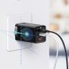 Baseus CCGP120201 GaN5 Pro Gyors Töltő USB-A + 2x USB-C 65W Fekete-6932172617523 4 kép