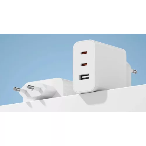 Xiaomi 2C1A (2xUSB-C,1xUSB-A) 65W GaN utazó töltő Fehér (Szervizcs-6941812737941 3 kép