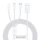 Baseus CAMLTYS-02 Superior Gyors Töltő- és Adatkábel 3in1 USB-C, Lightning, MicroUSB 1.5m Fehér
