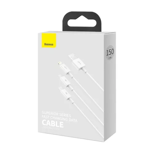 Baseus CAMLTYS-02 Superior Gyors Töltő- és Adatkábel 3in1 USB-C, L-6953156205536 6 kép