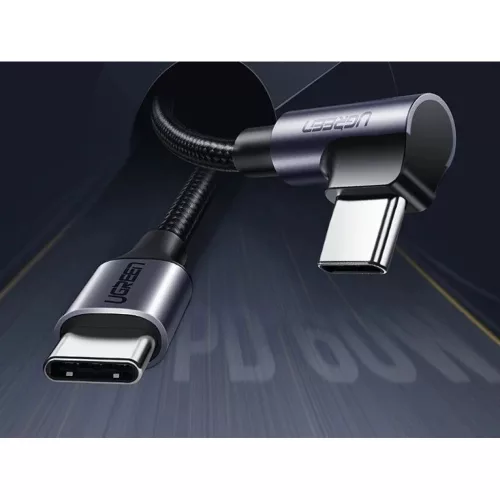 Ugreen US255 50123 USB-C (egyenes) / USB-C (szögletes) PD QC kábel 6-6957303803736 2 kép