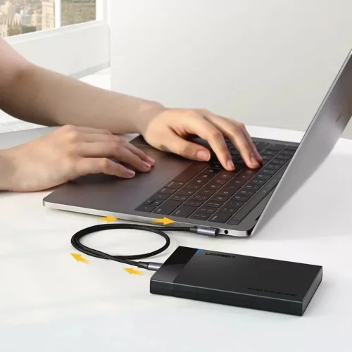 Ugreen US255 50123 USB-C (egyenes) / USB-C (szögletes) PD QC kábel 6-6957303803736 9 kép