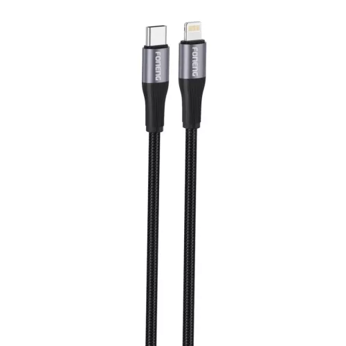FONENG kábel X112 USB-C - Lightning PD 27W 1M Fekete-6970462510604 2 kép