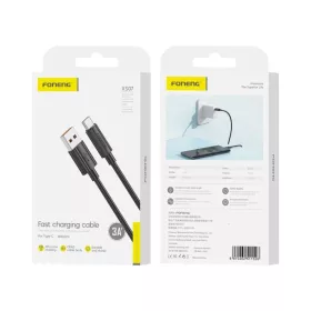 FONENG kábel XS07 USB-C 3A 1M Fekete