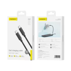 FONENG kábel XS07 USB-C - USB-C PD 60W 1.2M Fekete
