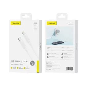 FONENG kábel XS07 USB-C - Lightning PD 27W 1.2M Fehér-6970462511564 1 kép