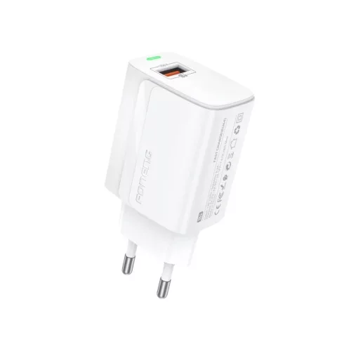 FONENG hálózati töltő EU64 18W 1xUSB QC3.0 + kábel Lightning Feh�-6970462514725 3 kép