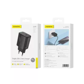 FONENG fali töltő EU65 PD 20W 1xUSB-C Fekete