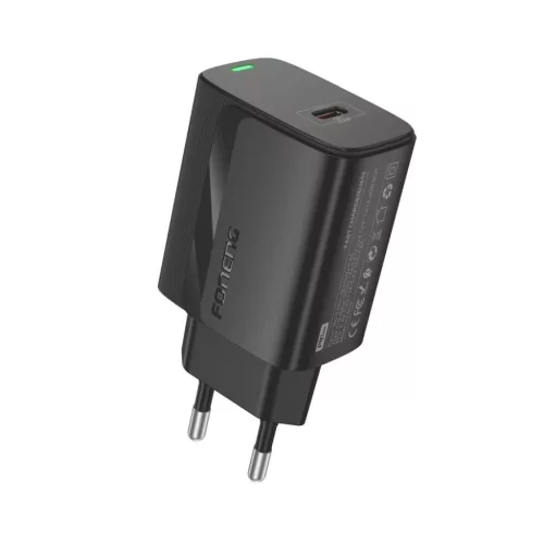 FONENG fali töltő EU65 PD 20W 1xUSB-C Fekete-6970462514961 2 kép