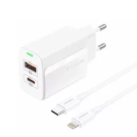 FONENG fali töltő EU66 PD 20W 1xUSB-C + 1xUSB QC3.0 + kábel USB-C --6970462515425 2 kép