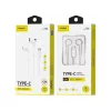 FONENG vezetékes fülhallgató T36 USB-C mikrofonnal 1.2M Fehér
