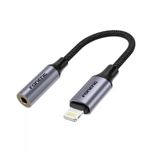 FONENG adapter BM30 Lightning - JACK 3.5MM 0.14M Fekete-6970462518969 2 kép