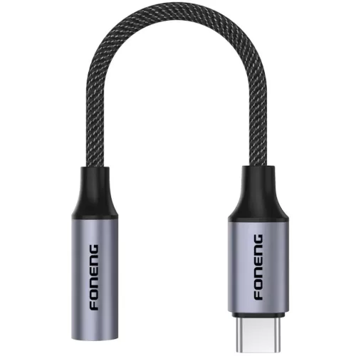 FONENG adapter BM30 USB-C - JACK 3.5MM 0.14M Fekete-6970462518976 2 kép