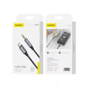 FONENG BM31 USB-C - JACK 3.5MM 1M kábel Fekete