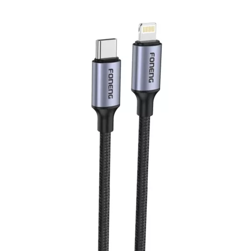 FONENG kábel X95 USB-C - Lightning PD 20W 1.2M Fekete-6970462519294 2 kép