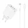 JELLICO fali töltő C79 GaN PD 65W 2xUSB-C + 1xUSB QC3.0 + kábel USB-C - Lightning Fehér