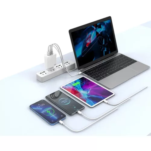 JELLICO fali töltő C79 GaN PD 65W 2xUSB-C + 1xUSB QC3.0 + kábel USB-6974929202330 5 kép