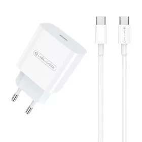   JELLICO fali töltő AK180 PD 20W 1xUSB-C + kábel USB-C - USB-C Fehér