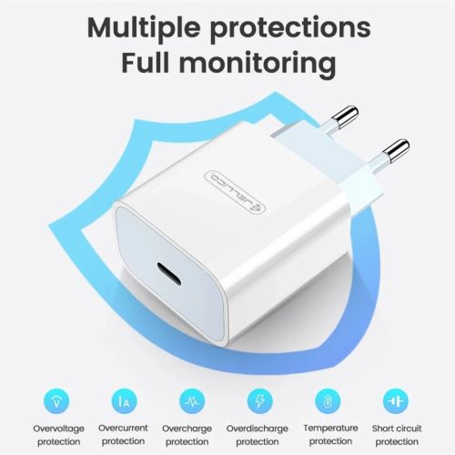 JELLICO fali töltő AK180 PD 20W 1xUSB-C + kábel USB-C - USB-C Fehé-6974929202644 5 kép
