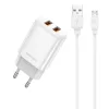 JELLICO hálózati USB töltő adapter EU02 2.4A 12W 2xUSB + kábel Mi-6974929203238 2 kép