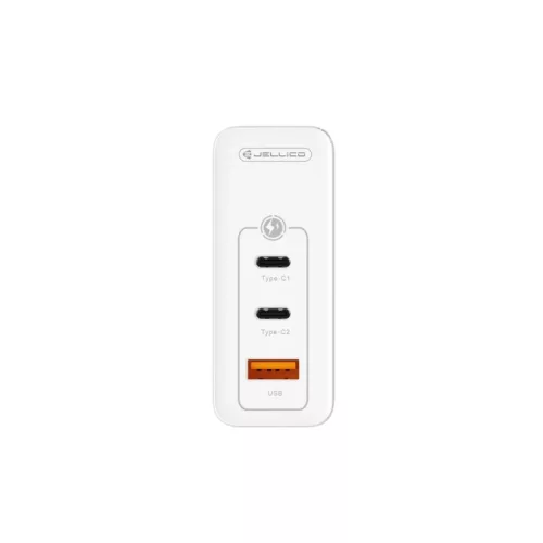 JELLICO fali töltő C118 GaN PD 100W 2xUSB-C + 1xUSB QC3.0 Fehér-6974929204112 3 kép