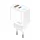 JELLICO EU11 PD 20W hálózati töltő 1xUSB-C + 1xUSB QC3.0 + kábel USB-C - USB-C Fehér