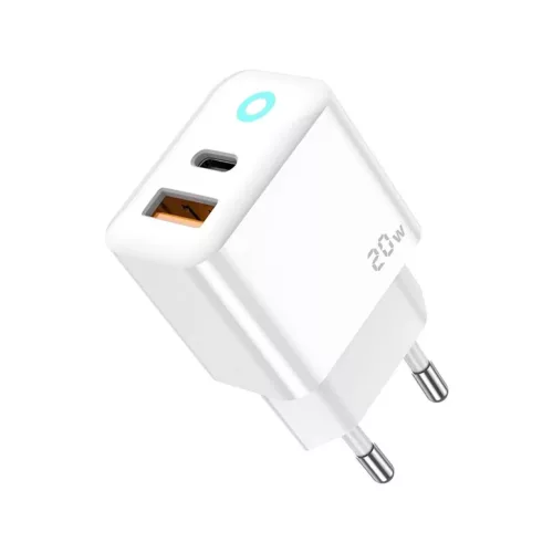 JELLICO EU11 PD 20W hálózati töltő 1xUSB-C + 1xUSB QC3.0 + kábel -6974929204945 4 kép