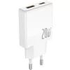 JELLICO hálózati töltő EU57 PD 20W 1xUSB-C + 1xUSB QC3.0 + kábel USB-C - USB-C Fehér
