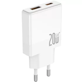   JELLICO hálózati töltő EU57 PD 20W 1xUSB-C + 1xUSB QC3.0 + kábel USB-C - USB-C Fehér