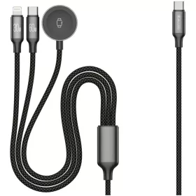 JELLICO kábel B25 3 az 1-ben (Apple Watch) 3.1A 1.2M Fekete