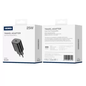 JELLICO hálózati töltő EU25 PD 25W 1xUSB-C Fekete-6974929206697 2 kép
