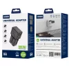 JELLICO univerzális utazó adapter S6 PD 25W 1xUSB-C + 1xUSB QC3.0 fe-6974929206758 1 kép