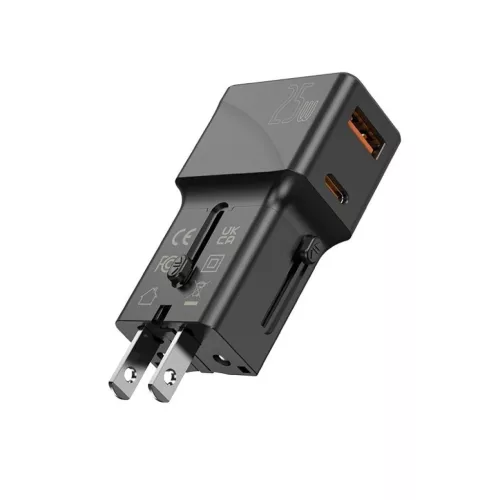 JELLICO univerzális utazó adapter S6 PD 25W 1xUSB-C + 1xUSB QC3.0 fe-6974929206758 4 kép