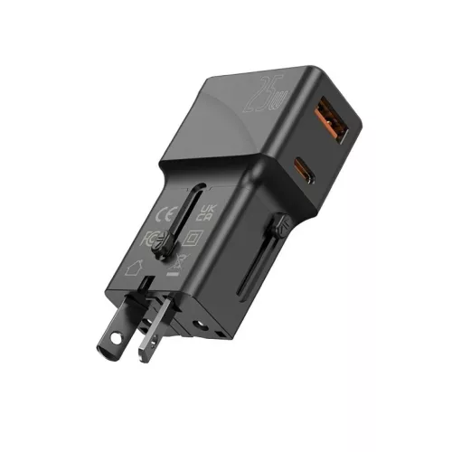 JELLICO univerzális utazó adapter S6 PD 25W 1xUSB-C + 1xUSB QC3.0 fe-6974929206758 5 kép
