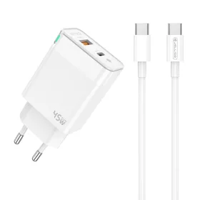 JELLICO fali töltő C107 GaN PD 45W 1xUSB-C + 1xUSB QC3.0 + kábel US-6974929206833 2 kép