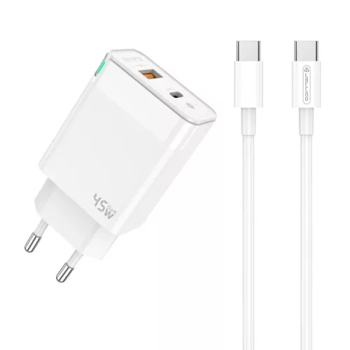 JELLICO fali töltő C107 GaN PD 45W 1xUSB-C + 1xUSB QC3.0 + kábel US-6974929206833 2 kép