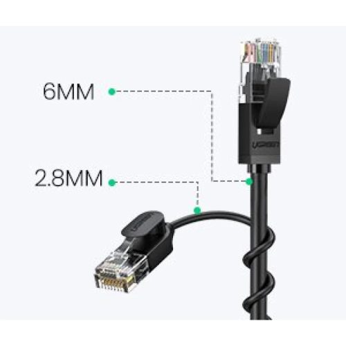 Ugreen Ethernet patchcord kábel RJ45 Cat 6A UTP 1000Mbps 2 m fekete (-6957303873340 9 kép