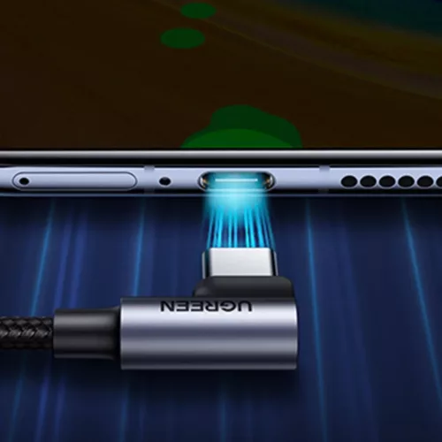 Ugreen 90° szögben hajlított kábel USB C - USB 2.0 480Mbps 3A 3m f-6957303878758 7 kép