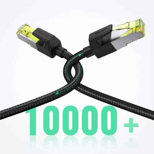 Ugreen NW150 80425 Ethernet RJ45 Cat 7 10Gbps Kábel 5m - Fekete-6957303806058 7 kép
