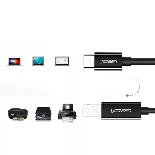 Ugreen US241 USB-C 2.0 - USB-B kábel 1 m - fekete-6957303888115 4 kép