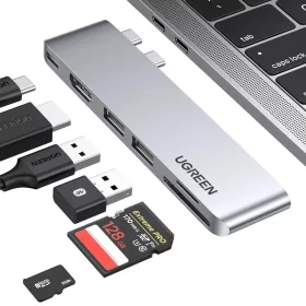   HUB Ugreen CM380 2xUSB C - HDMI/2xUSB 3.0/SD TF/USB C PD - szürke