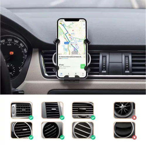 Ugreen Inuverzális szellőzőre rögzíthető autós Gravity telefon -6957303888719 5 kép