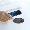 Bútorba építhető 10W vezeték nélküli töltő, USB porttal feket- 8 kép